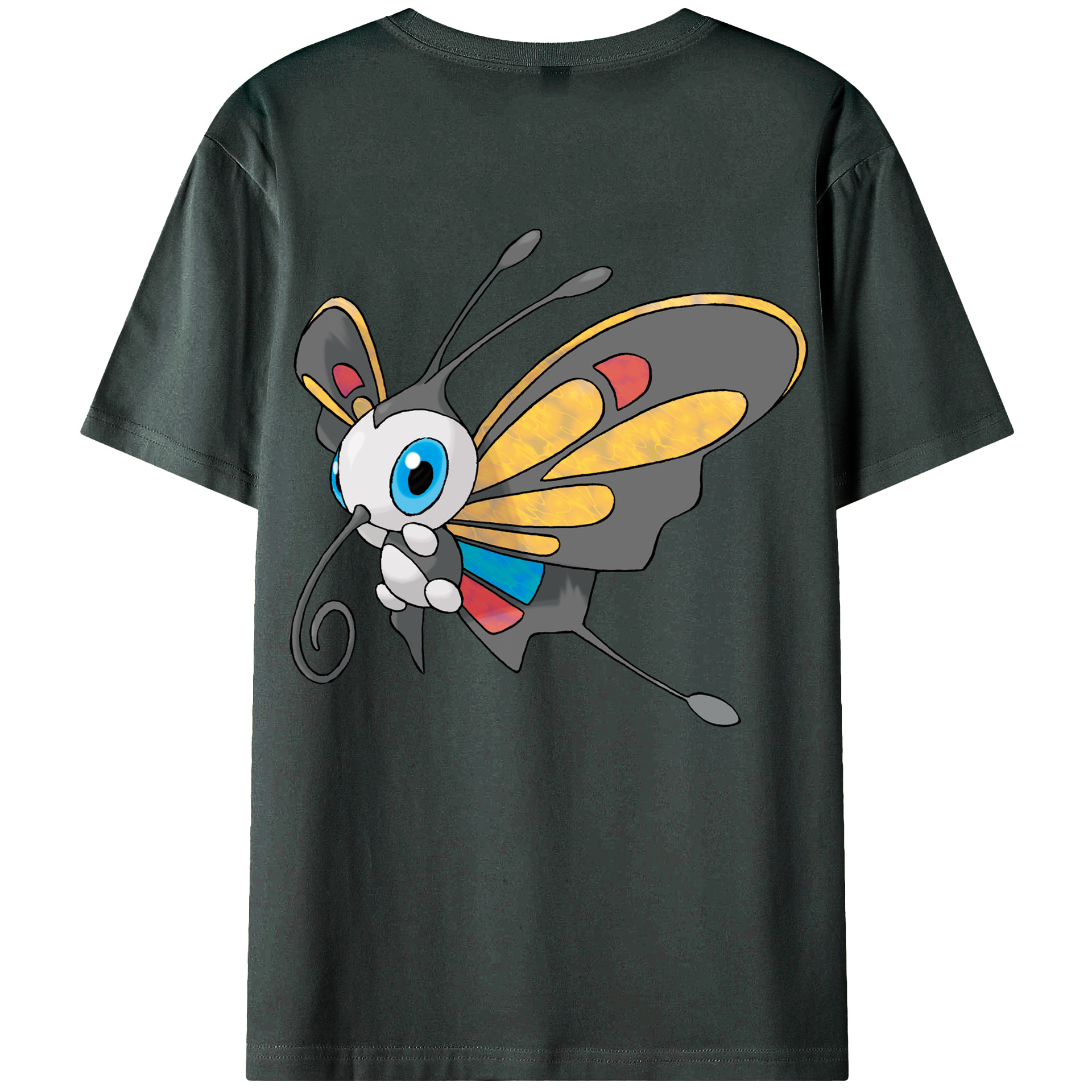 （画像用） ポケットモンスター Pokémon 綿100％ メンズ半袖Tシャツ（バックプリント） 通気性